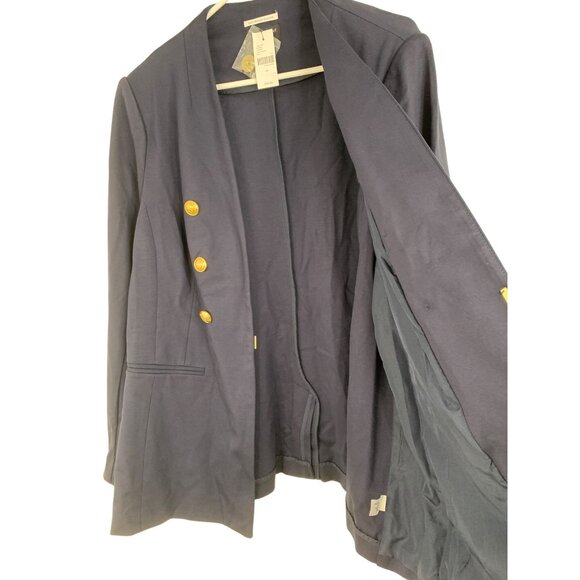 Lane Bryant Navy Blue Collarless Bryant Blazer Size 20 Goldcrest Buttons RS10276 - Picture 12 of 13